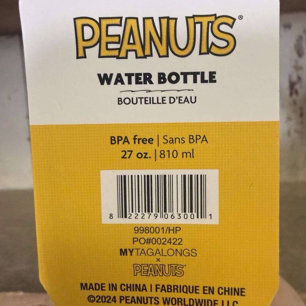 Peanuts 2024 New With Tags Water Bottle MyTagAlongs 27oz - Picture 4 of 4